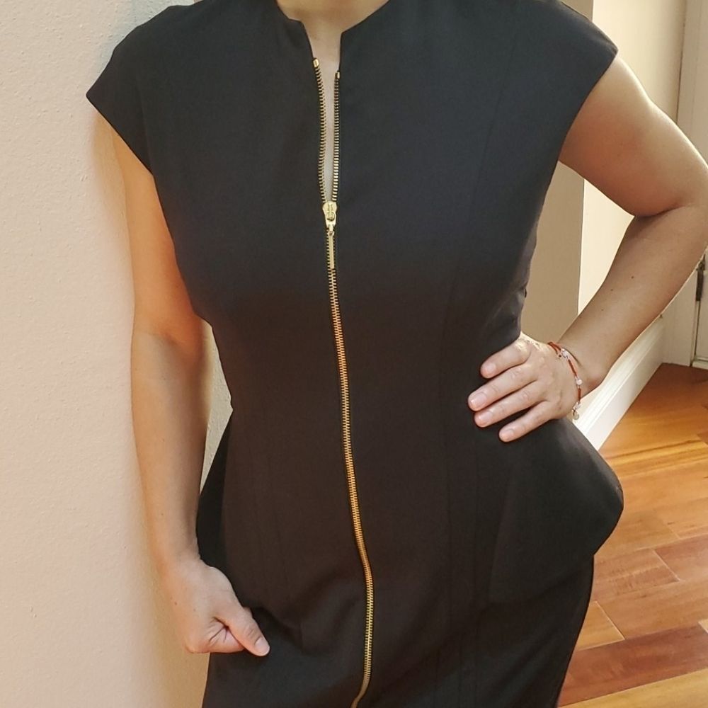VEUC Ted Baker Black Dress w/Structured Stitching